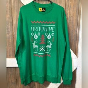 Browning Men’s Crewneck Pullover Christmas Sweatshirt sz large